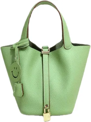 Stylish Leather Bucket Handbag for Women - Trendy Plain Color with Secure Lock Design, Fashionable Shoulder Bag