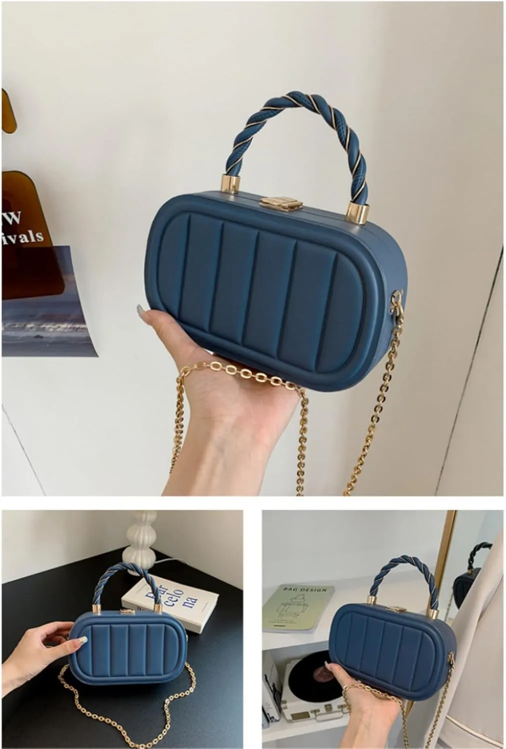 Stylish Minimalist Box Bag - Chain Shoulder & Crossbody Purse,Large Capacity & Quality Hardware,Gift for Christmas