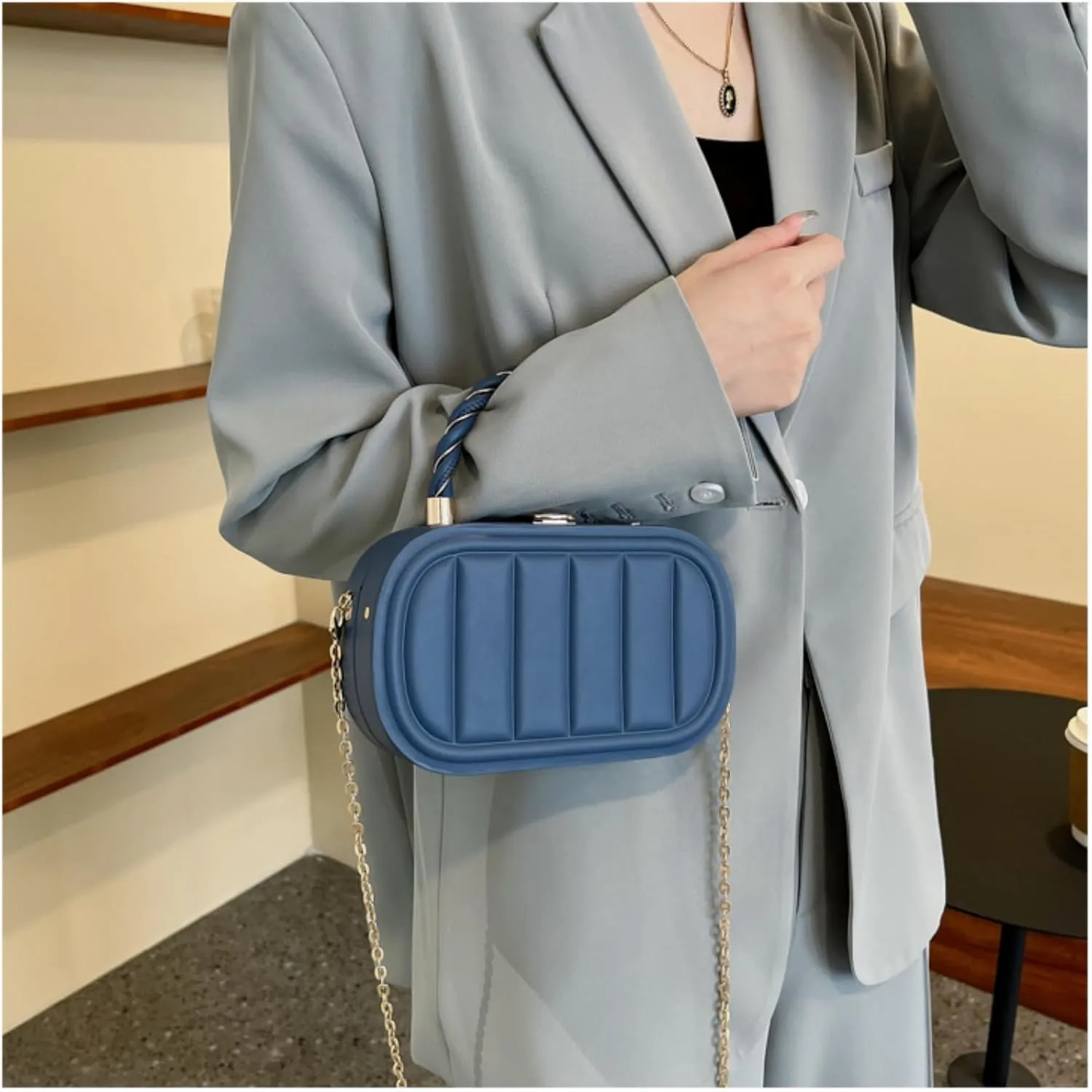 Stylish Minimalist Box Bag - Chain Shoulder & Crossbody Purse,Large Capacity & Quality Hardware,Gift for Christmas