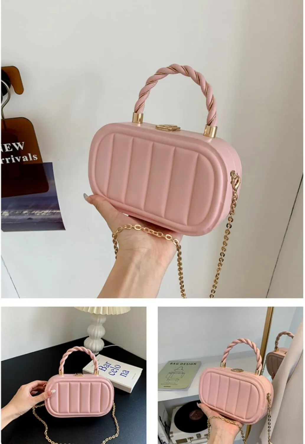 Stylish Minimalist Box Bag - Chain Shoulder & Crossbody Purse,Large Capacity & Quality Hardware,Gift for Christmas