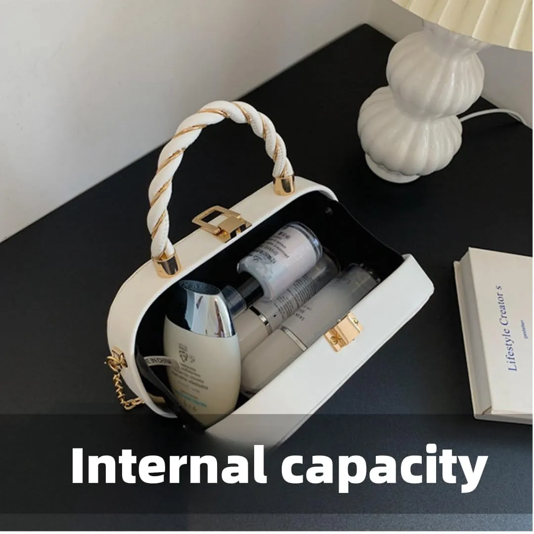 Stylish Minimalist Box Bag - Chain Shoulder & Crossbody Purse,Large Capacity & Quality Hardware,Gift for Christmas