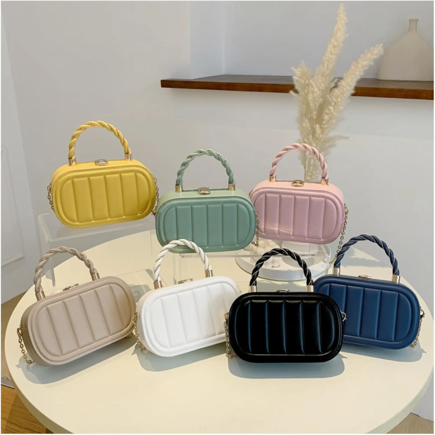 Stylish Minimalist Box Bag - Chain Shoulder & Crossbody Purse,Large Capacity & Quality Hardware,Gift for Christmas