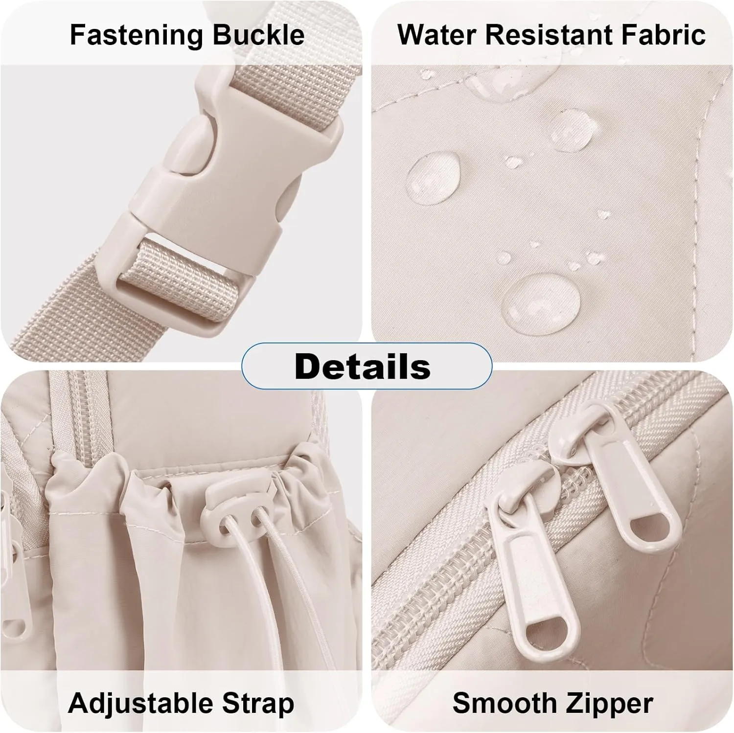 Stylish Sling Bag for Women – Versatile Crossbody Backpack with Adjustable Strap, Lightweight Shoulder Bag for Travel, Hiking & Sports(Beige-Large)