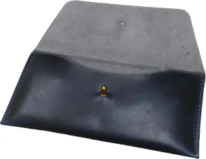Succor Genuine Leather Cash Envelopes Wallet For Men, Money Bag Pouch, Reusable Budget Envelope, Retro Clutch Wallet, For Men and Women, Blue
