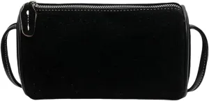 Suede Shoulder Bag for Women - Crossbody Clutch Handbag Purse Satchel Frosted Cylinder Tote