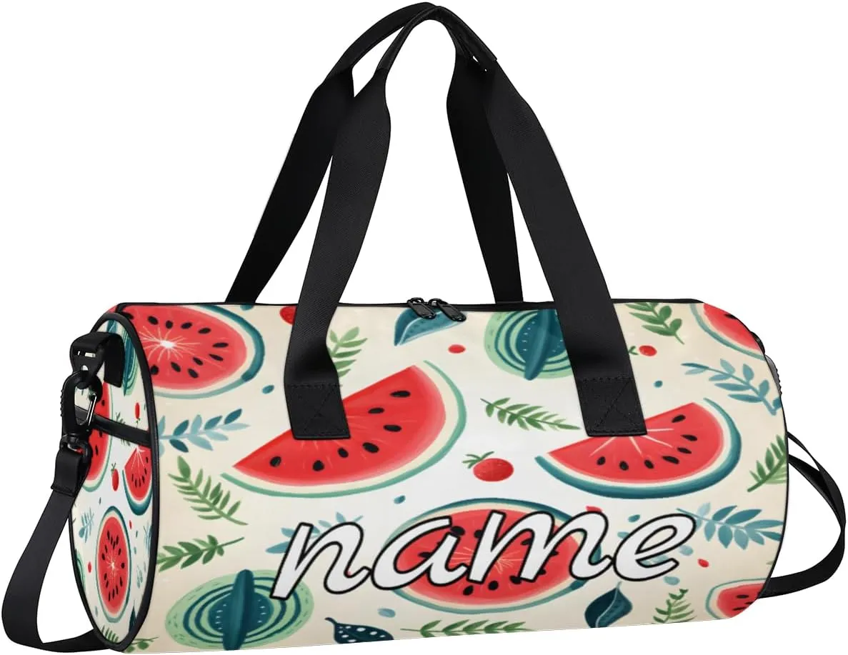 Summer Fruit Watermelon Personalized Dance Bags, Summer Fruit Watermelon Custom Sport Duffel Bag Travel Duffle Bag Overnight Weekender Bag