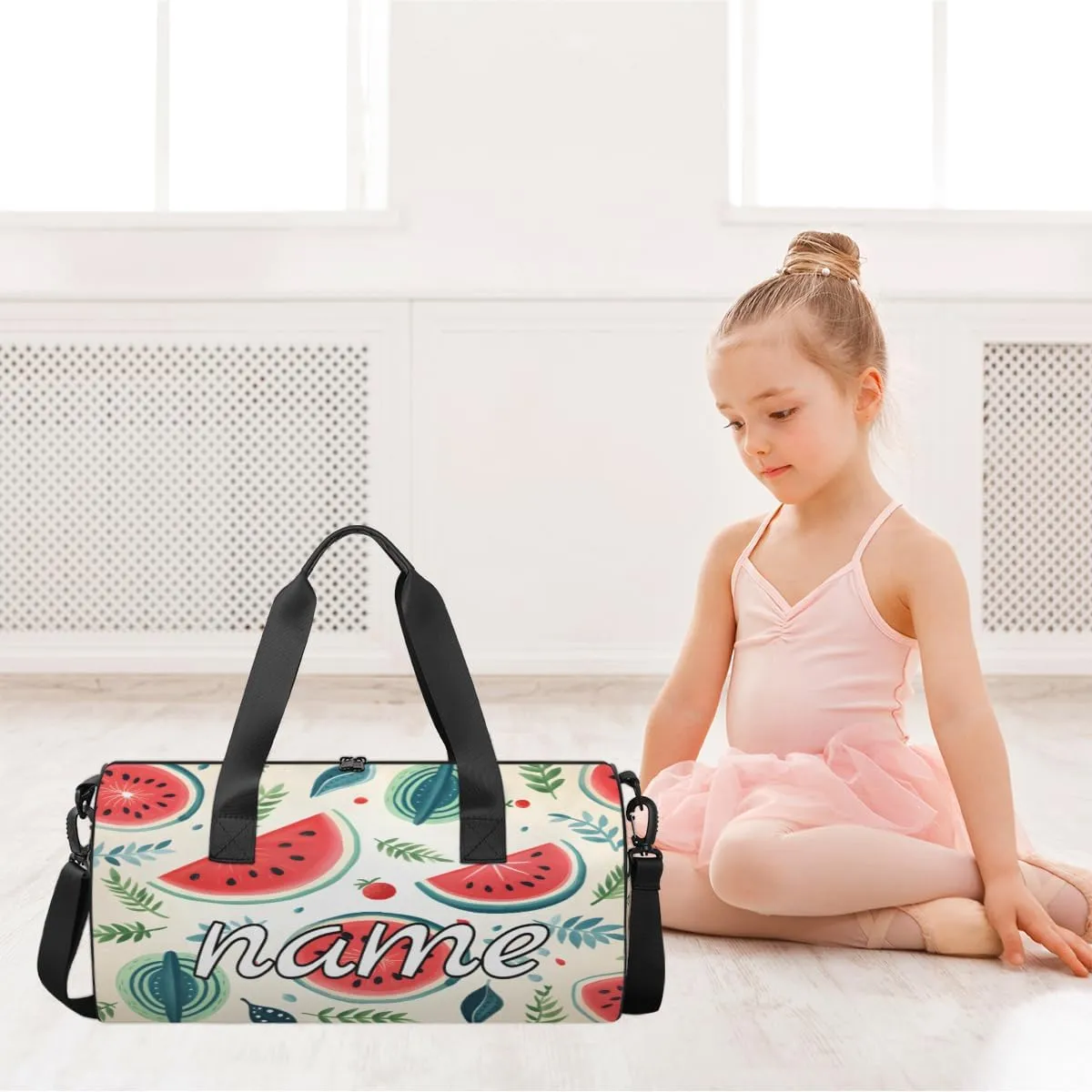 Summer Fruit Watermelon Personalized Dance Bags, Summer Fruit Watermelon Custom Sport Duffel Bag Travel Duffle Bag Overnight Weekender Bag