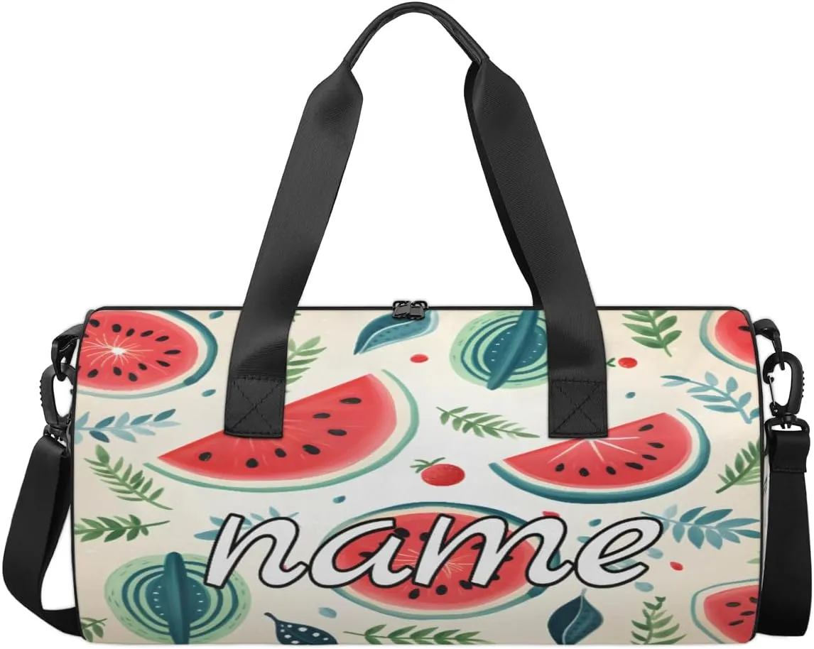 Summer Fruit Watermelon Personalized Dance Bags, Summer Fruit Watermelon Custom Sport Duffel Bag Travel Duffle Bag Overnight Weekender Bag