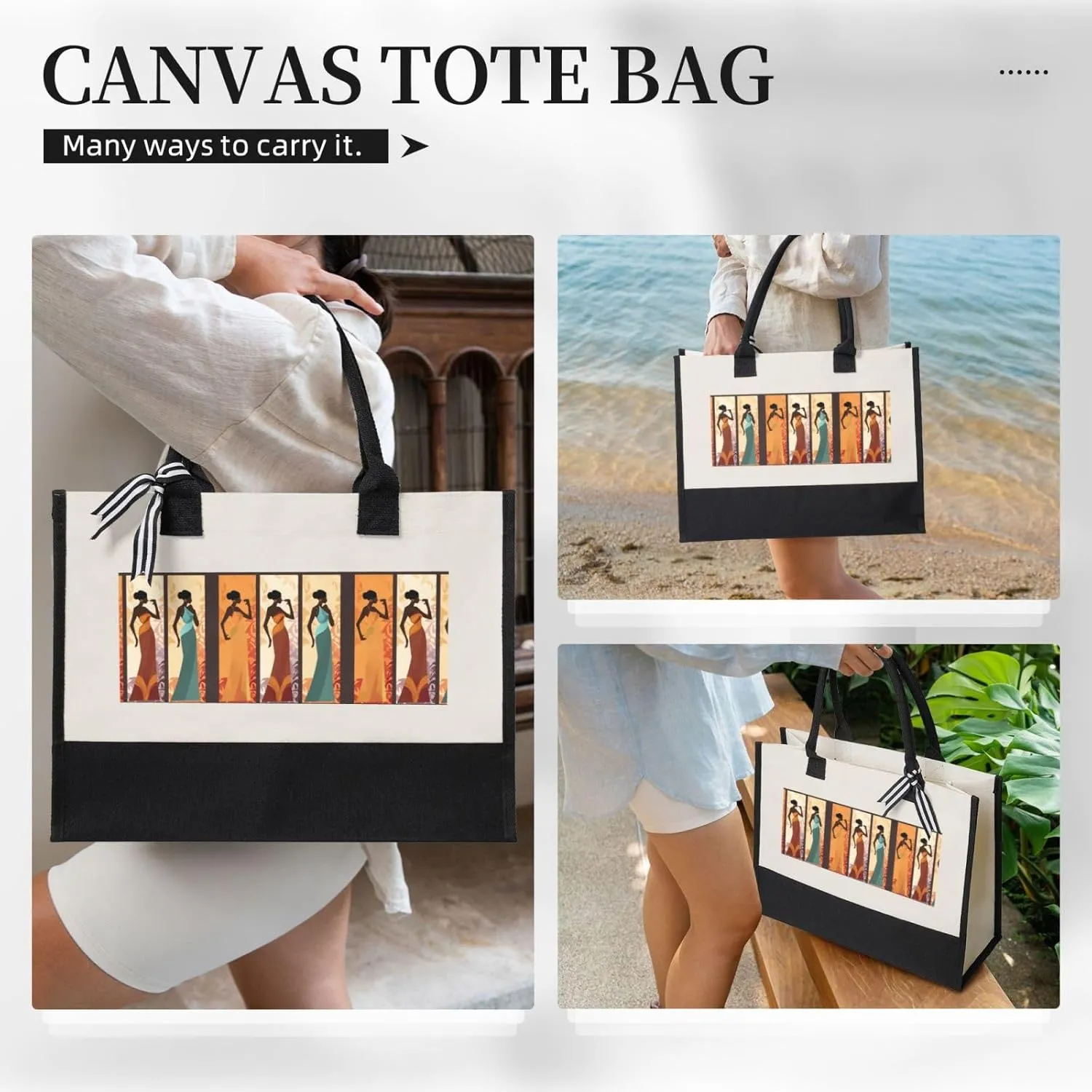 Summer Watermelon Canvas Splicing Present Tote Handbag, Reusable Shopping Storage, Suitable for Woman to Exercise