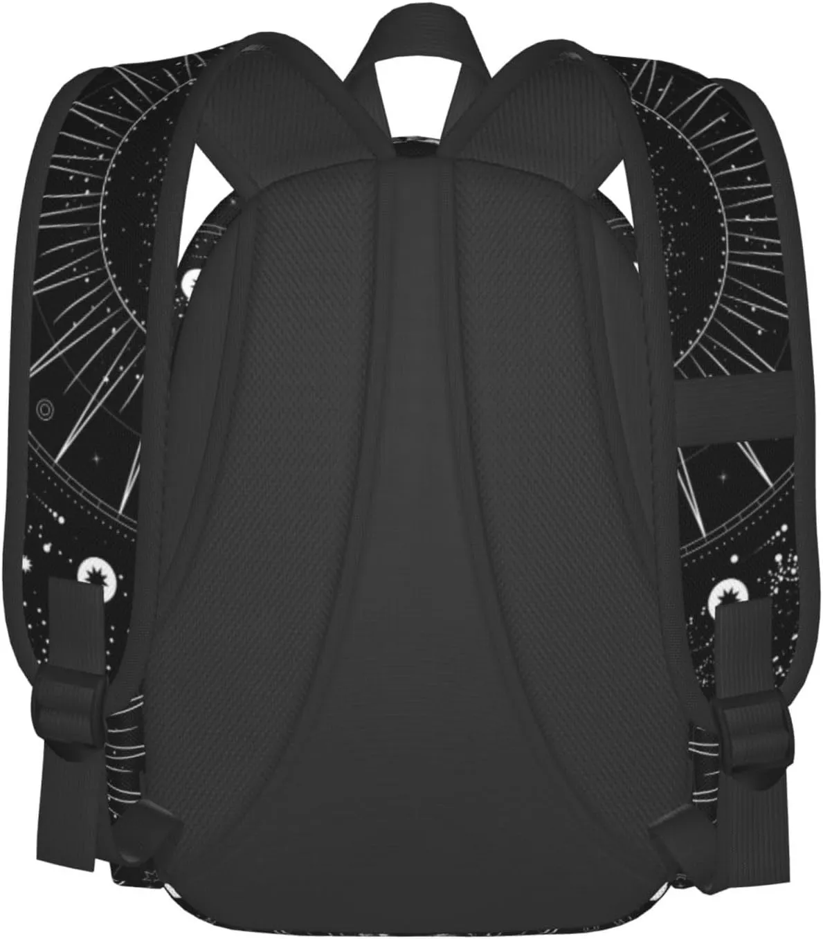 Sun And Moon Black And White Stylish Backpack With Adjustable Padded Shoulder Straps Daypacks For Girls College Travel
