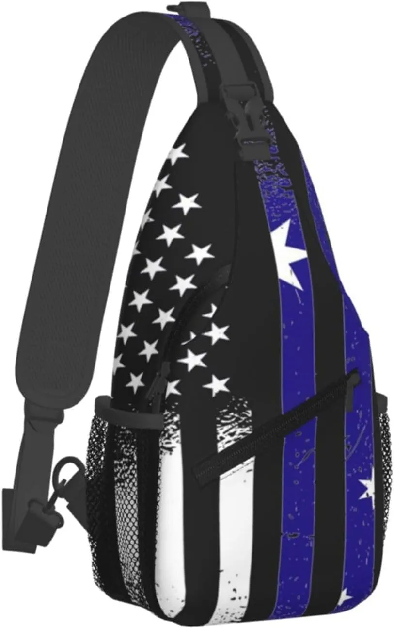 Sunflower American Flag Sling Bag Adjustable Chest Bags Casual Crossbody Bag Travel Shoulder Backpack