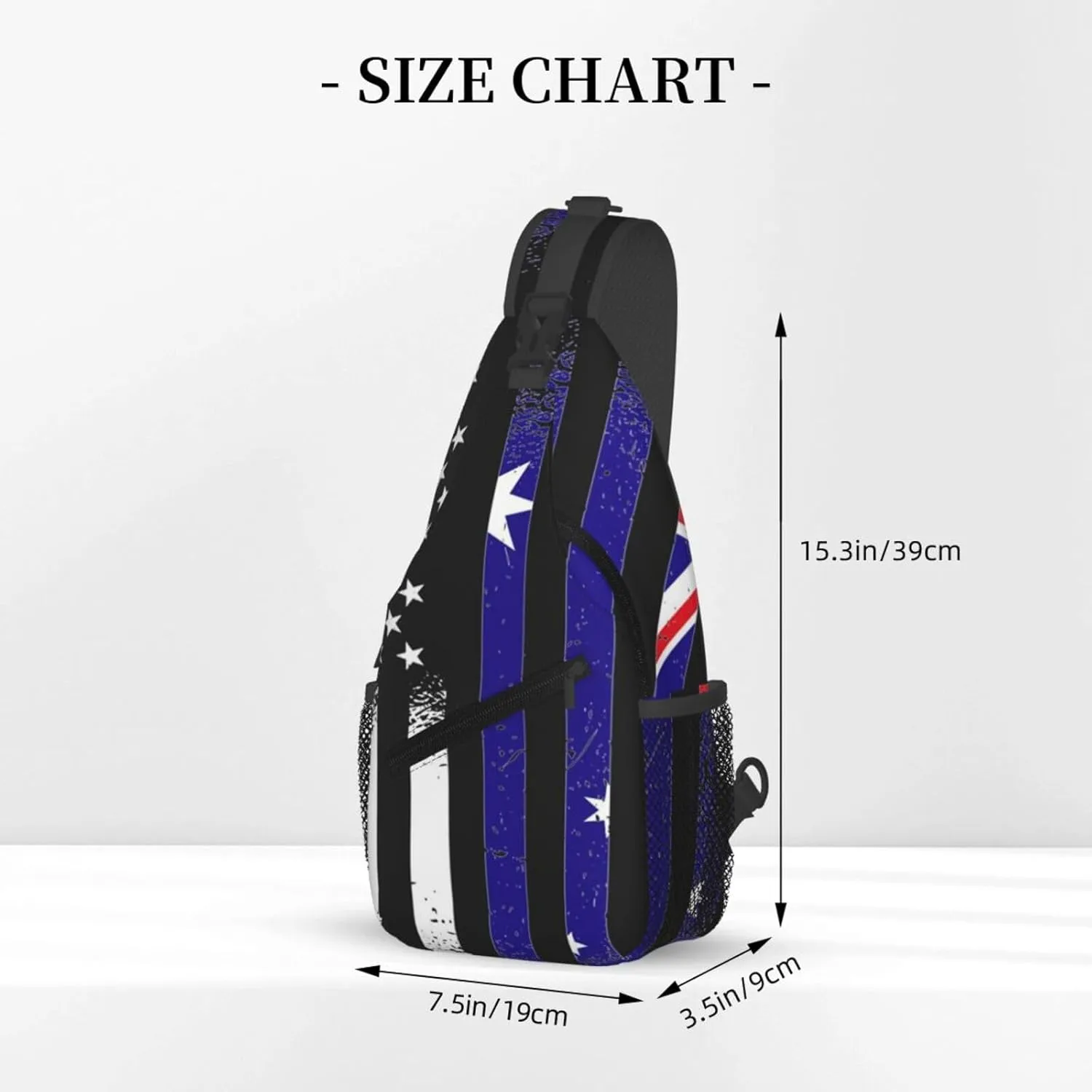 Sunflower American Flag Sling Bag Adjustable Chest Bags Casual Crossbody Bag Travel Shoulder Backpack
