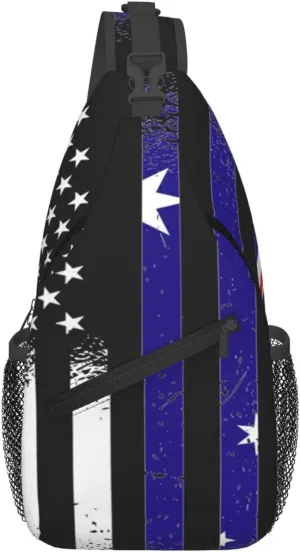 Sunflower American Flag Sling Bag Adjustable Chest Bags Casual Crossbody Bag Travel Shoulder Backpack