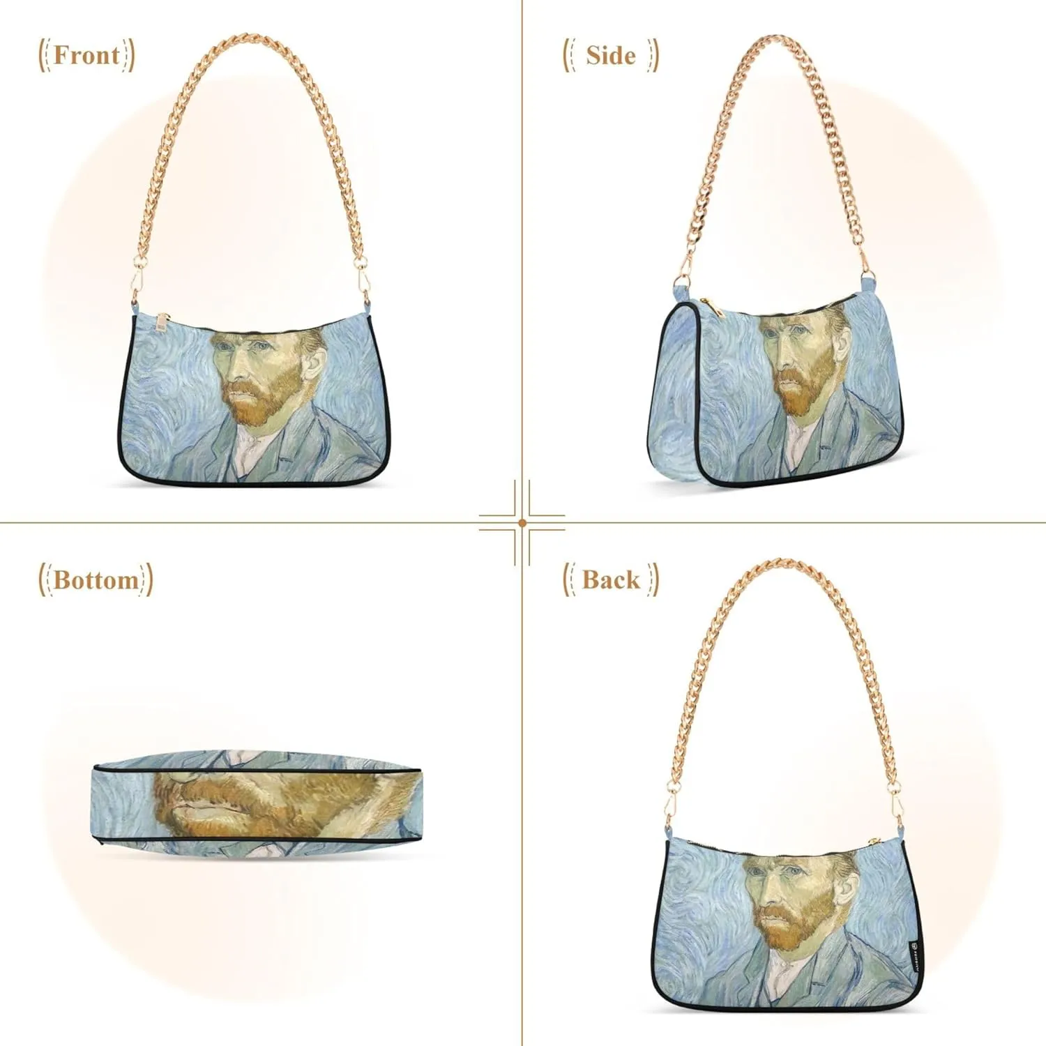 Sunflowers Tie Dye Leopard Print Cute Purses Women Small Hobo Bag Women Small Handbags Chain Cute Shoulder Bags