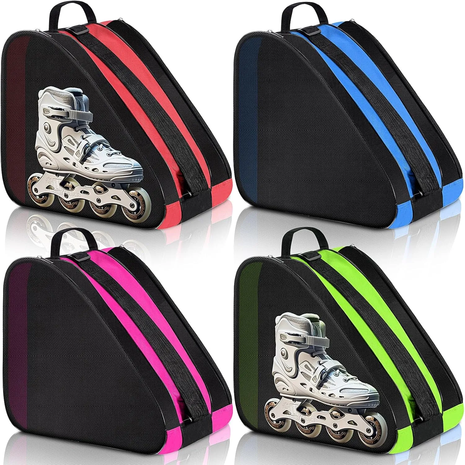 Sunnyray Roller Skate Bag Large Capacity Breathable Ice Skate Bag with Adjustable Shoulder Strap Figure Skating Bag Skate Accessories for Women