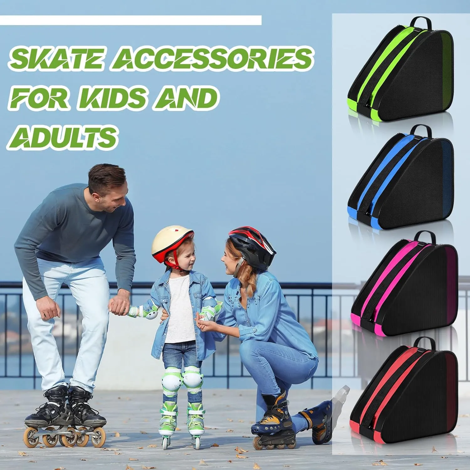 Sunnyray Roller Skate Bag Large Capacity Breathable Ice Skate Bag with Adjustable Shoulder Strap Figure Skating Bag Skate Accessories for Women
