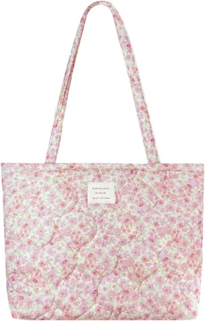Sunwel Fashion Top Zipper Women Floral Quilted Tote Bag for Work Travel Gym Shopping Beach