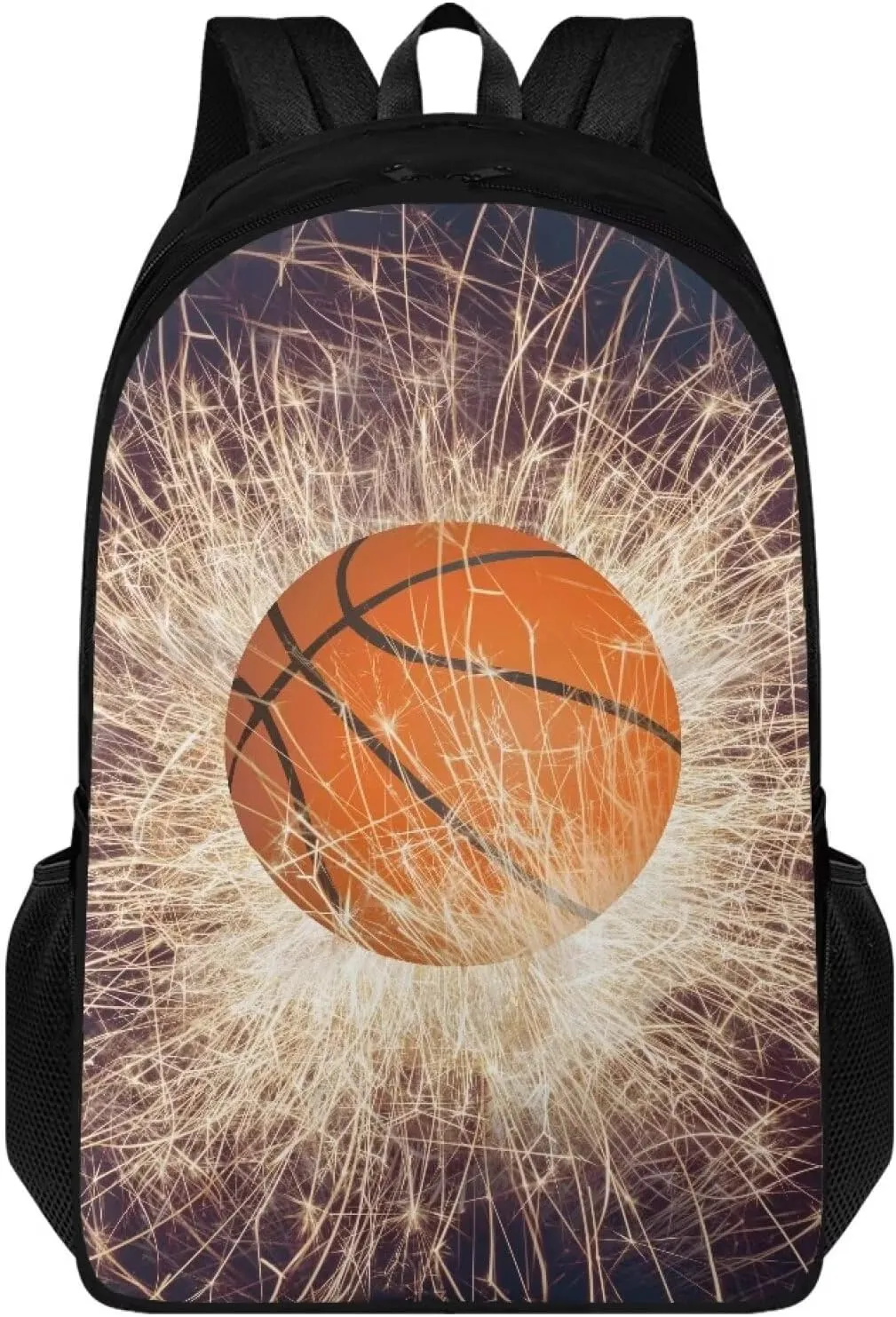 Suobstales Basketball Lighting Pattern Schoolbag Boys Girls Children School Book Bag with Adjustable Straps, Kids Backpacks Daypack with Two Compartment for Elementary Junior Teen Student