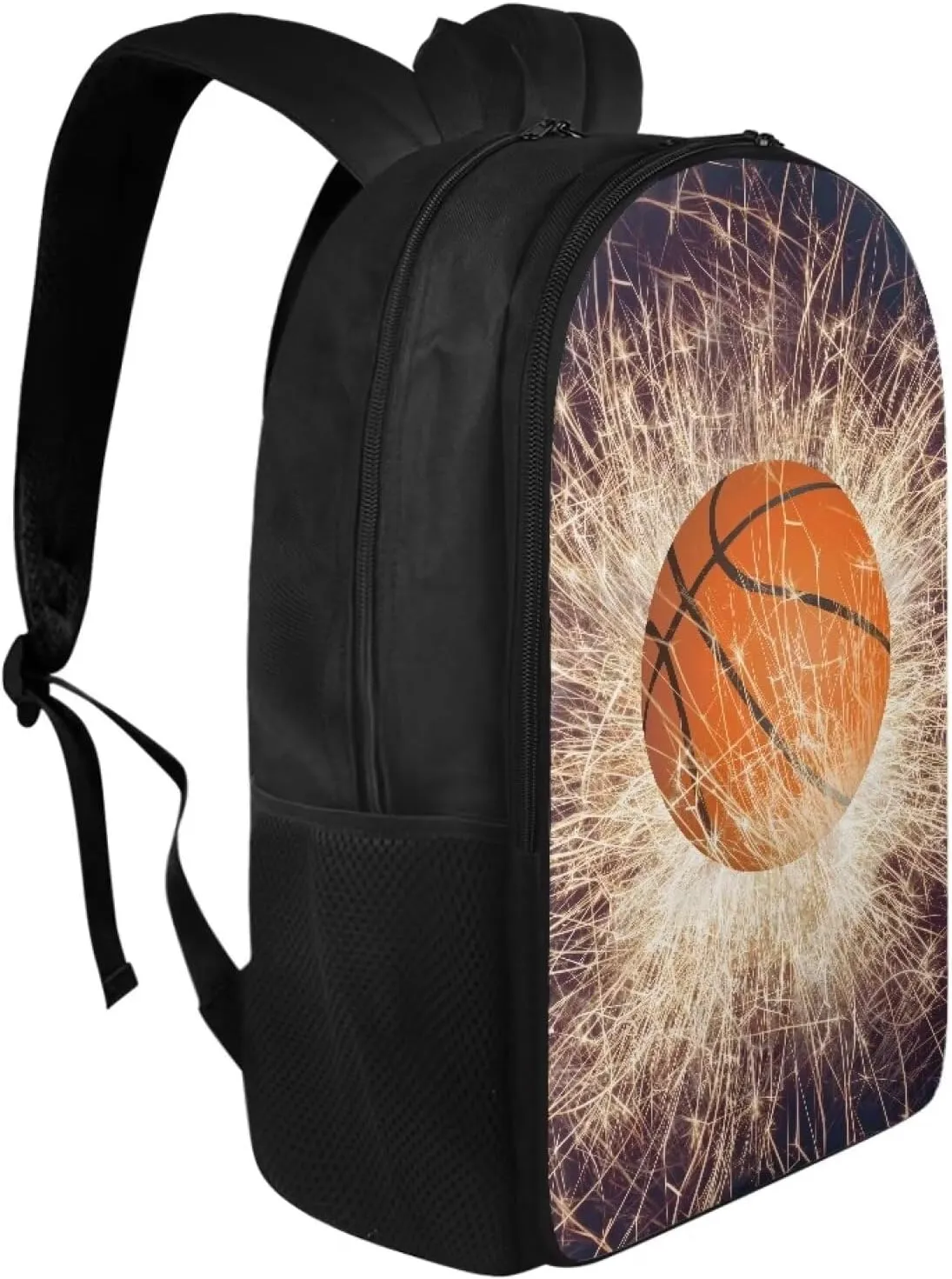 Suobstales Basketball Lighting Pattern Schoolbag Boys Girls Children School Book Bag with Adjustable Straps, Kids Backpacks Daypack with Two Compartment for Elementary Junior Teen Student