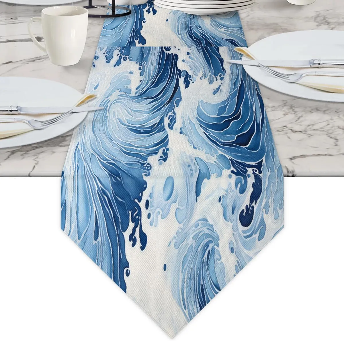 Surging Sea Waves Briefcases for Men Crossbody Bags Laptop Carrying Case Messenger Bag for 15" Laptops and Under