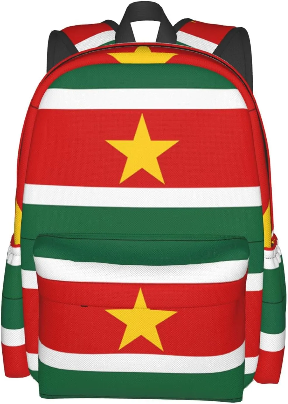 Suriname Surinamese Flag Casual Backpack Large Capacity Travel Backpacks Laptop Daypack Commuter Rucksack Adjustable Strap Sports Bags for Hiking Biking