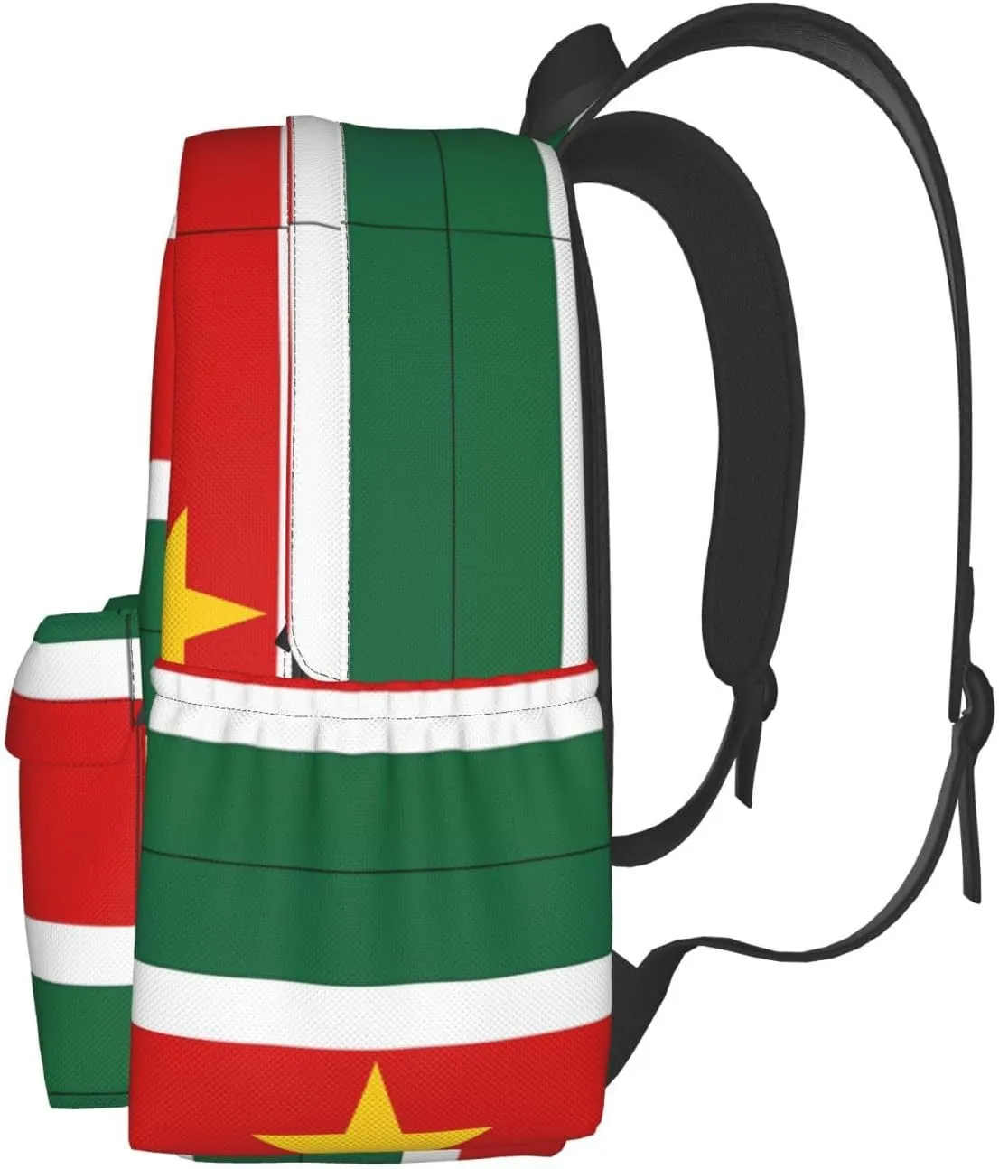 Suriname Surinamese Flag Casual Backpack Large Capacity Travel Backpacks Laptop Daypack Commuter Rucksack Adjustable Strap Sports Bags for Hiking Biking