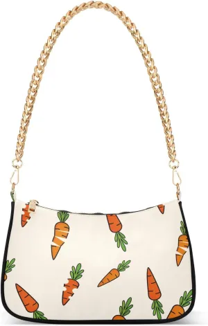 susiyo Shoulder Bag for Women Carrot Design Small Shoulder Purse Bags Cute Hobo Tote Handbag Mini Clutch Purse