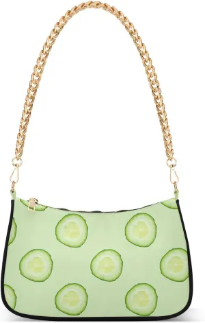 susiyo Shoulder Bag for Women Cucumber Slices Small Shoulder Purse Bags Cute Hobo Tote Handbag Mini Clutch Purse