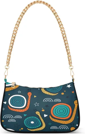 susiyo Shoulder Bag for Women Cute Snails Small Shoulder Purse Bags Cute Hobo Tote Handbag Mini Clutch Purse