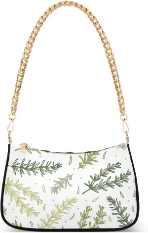 susiyo Shoulder Bag for Women Fresh Green Rosemary Herb Branch Small Shoulder Purse Bags Cute Hobo Tote Handbag Mini Clutch Purse