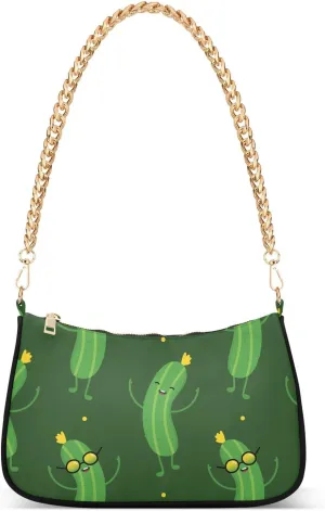 susiyo Shoulder Bag for Women Funny Cucumber Small Shoulder Purse Bags Cute Hobo Tote Handbag Mini Clutch Purse