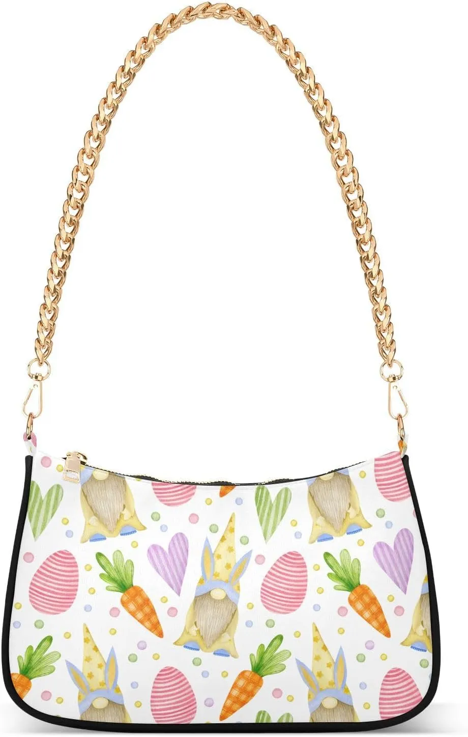 susiyo Shoulder Bag for Women Happy Easter Carrots Gnomes Small Shoulder Purse Bags Cute Hobo Tote Handbag Mini Clutch Purse