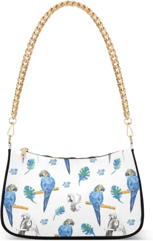 susiyo Shoulder Bag for Women Macaw Parrots Small Shoulder Purse Bags Cute Hobo Tote Handbag Mini Clutch Purse