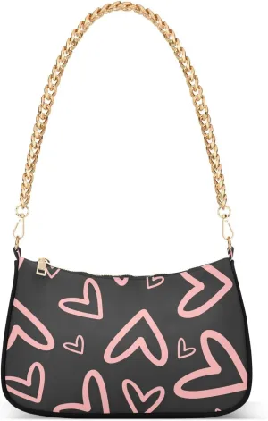 susiyo Shoulder Bag for Women Pink Romantic Small Shoulder Purse Bags Cute Hobo Tote Handbag Mini Clutch Purse
