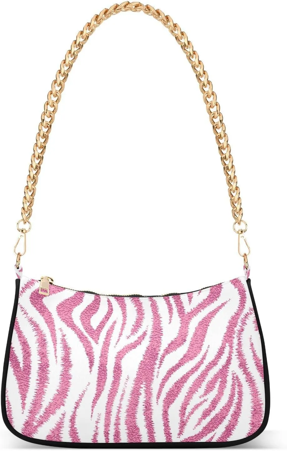 susiyo Shoulder Bag for Women Pink Zebra Skin Small Shoulder Purse Bags Cute Hobo Tote Handbag Mini Clutch Purse