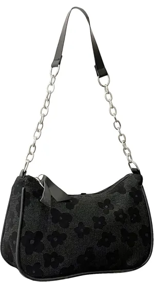 SweatyRocks Women's Floral Pattern Chain Strap Shoulder Bags Casual Hobo Hand Bag Clutch Purse