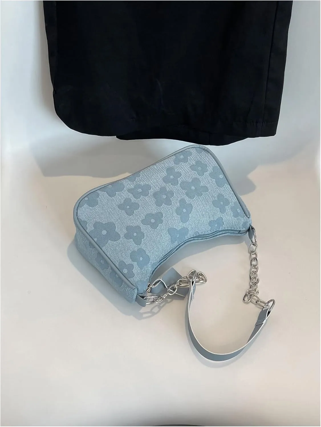 SweatyRocks Women's Floral Pattern Chain Strap Shoulder Bags Casual Hobo Hand Bag Clutch Purse
