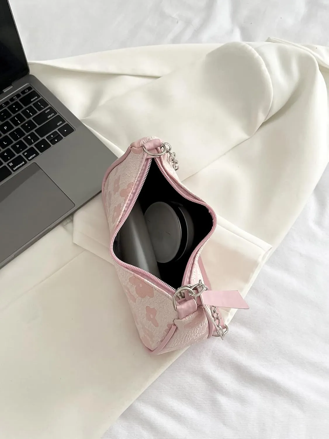 SweatyRocks Women's Floral Pattern Chain Strap Shoulder Bags Casual Hobo Hand Bag Clutch Purse
