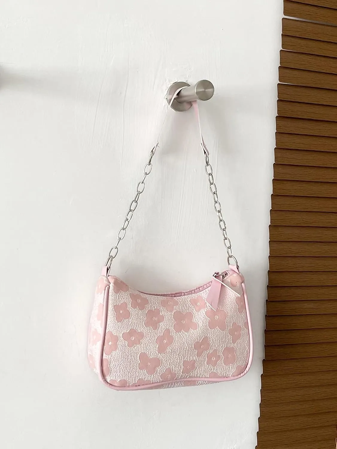 SweatyRocks Women's Floral Pattern Chain Strap Shoulder Bags Casual Hobo Hand Bag Clutch Purse