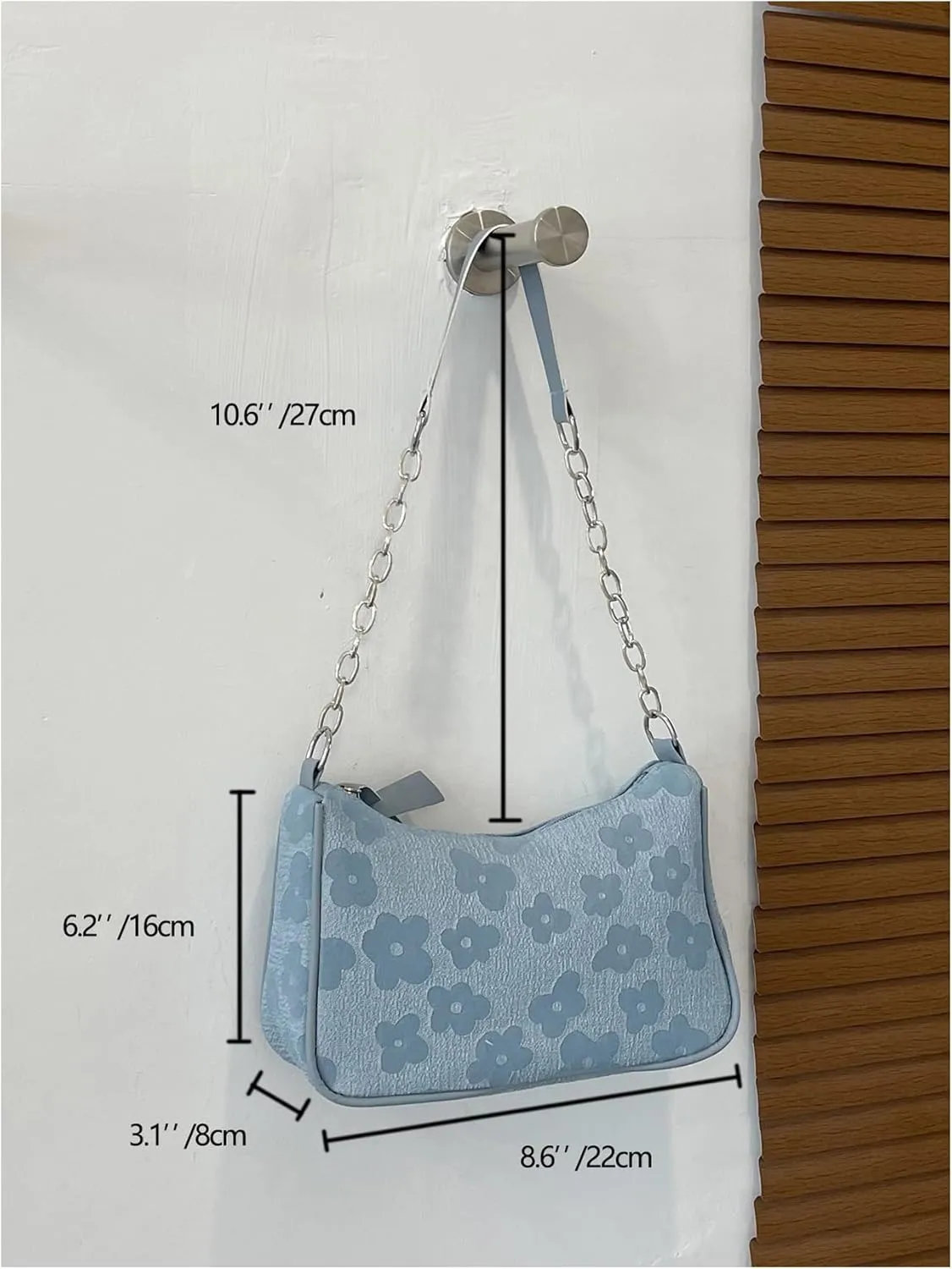 SweatyRocks Women's Floral Pattern Chain Strap Shoulder Bags Casual Hobo Hand Bag Clutch Purse