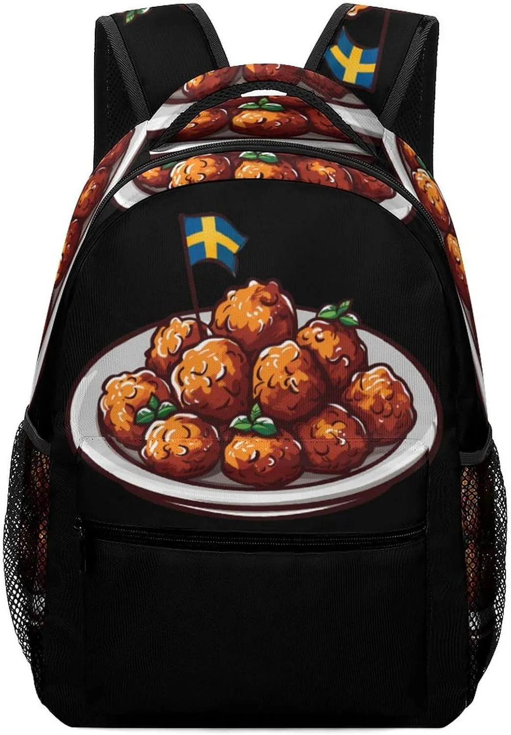 Swedish Meatballs Sweden Backpack Lightweight Laptop Backpack Casual Bag Travel Daypack for Women Men