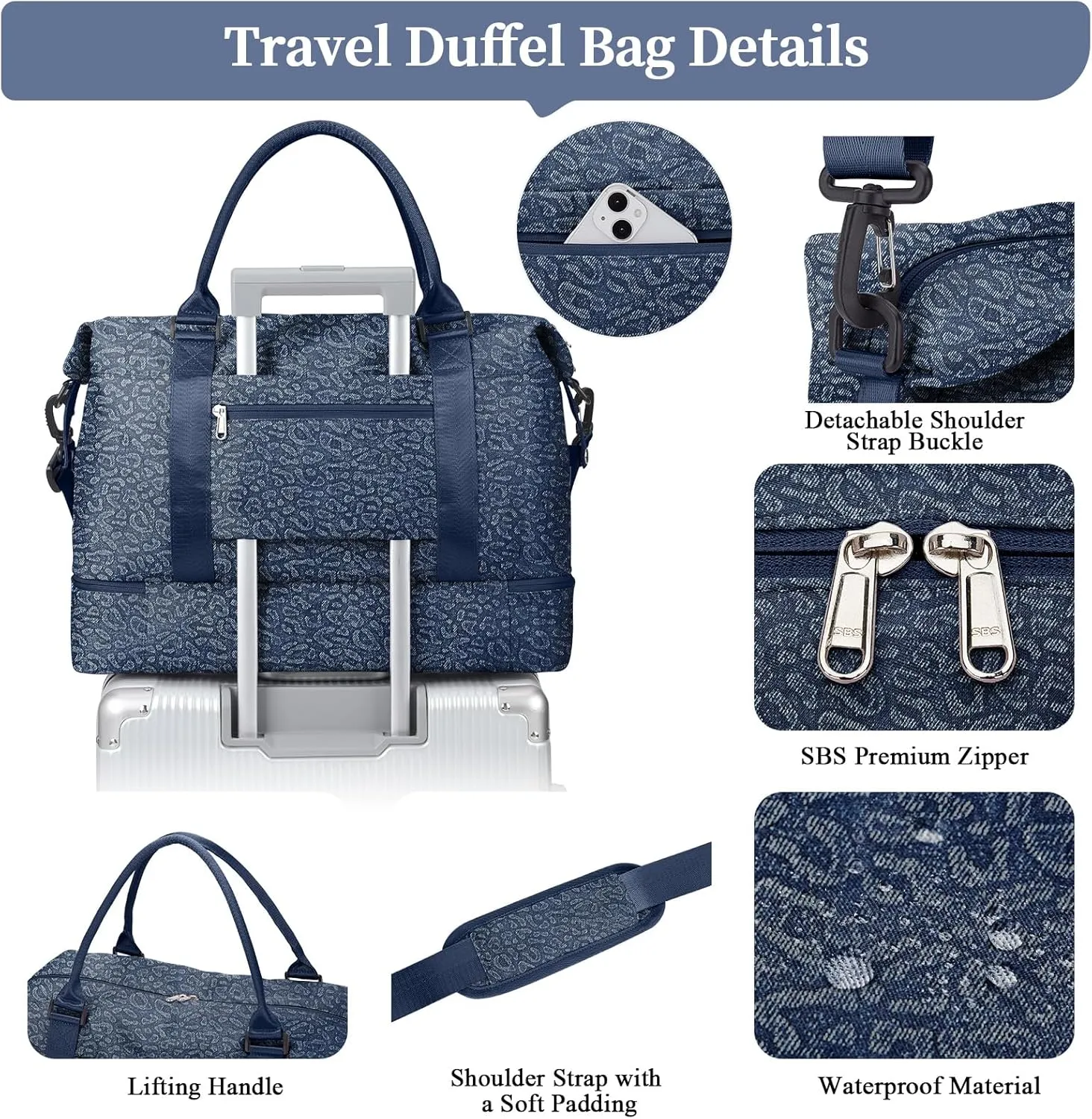 SYCNB Weekender Bags for Women,Personal Item Travel Bag with Shoes Compartment,Overnight Travel Duffel Bag,Gym Bag