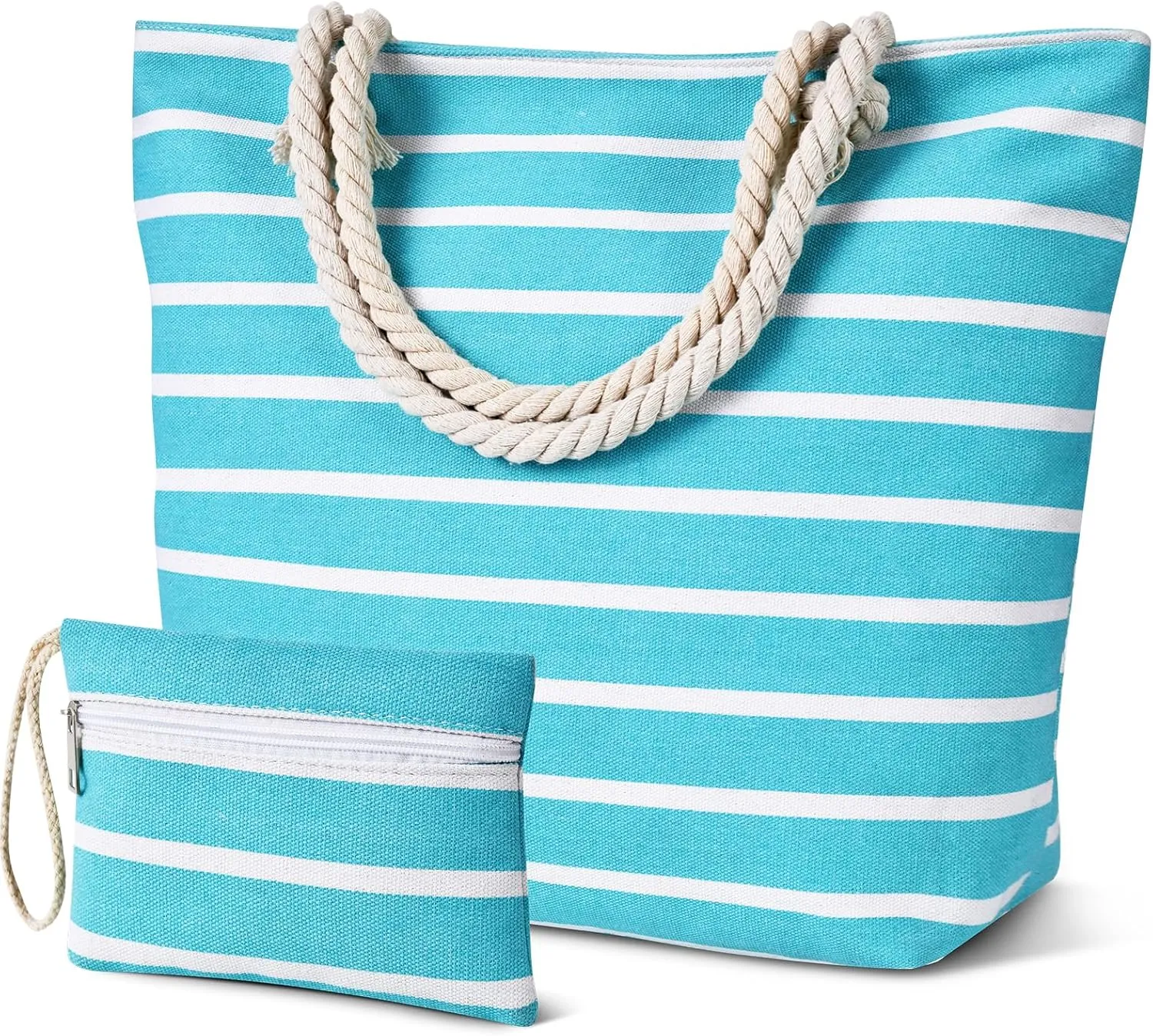 Tavaleu Beach Bags for Women - Large Beach Bag with Zipper Waterproof Sandproof, Swim Pool Tote Bag Vacation
