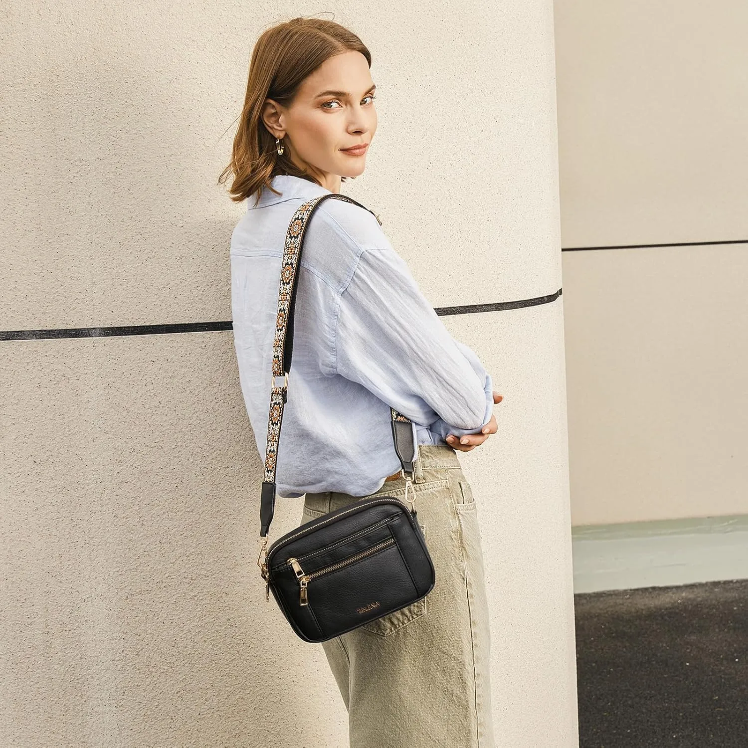 Telena Crossbody Purse for Women Small Crossbody Bags Trendy Vegan Leather with Adjustable Shoulder Strap