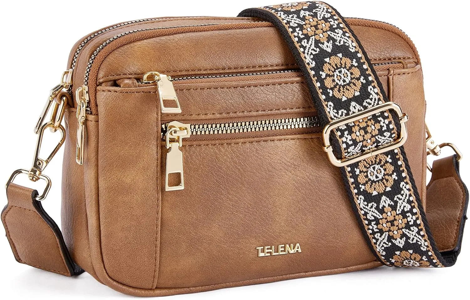 Telena Crossbody Purse for Women Small Crossbody Bags Trendy Vegan Leather with Adjustable Shoulder Strap