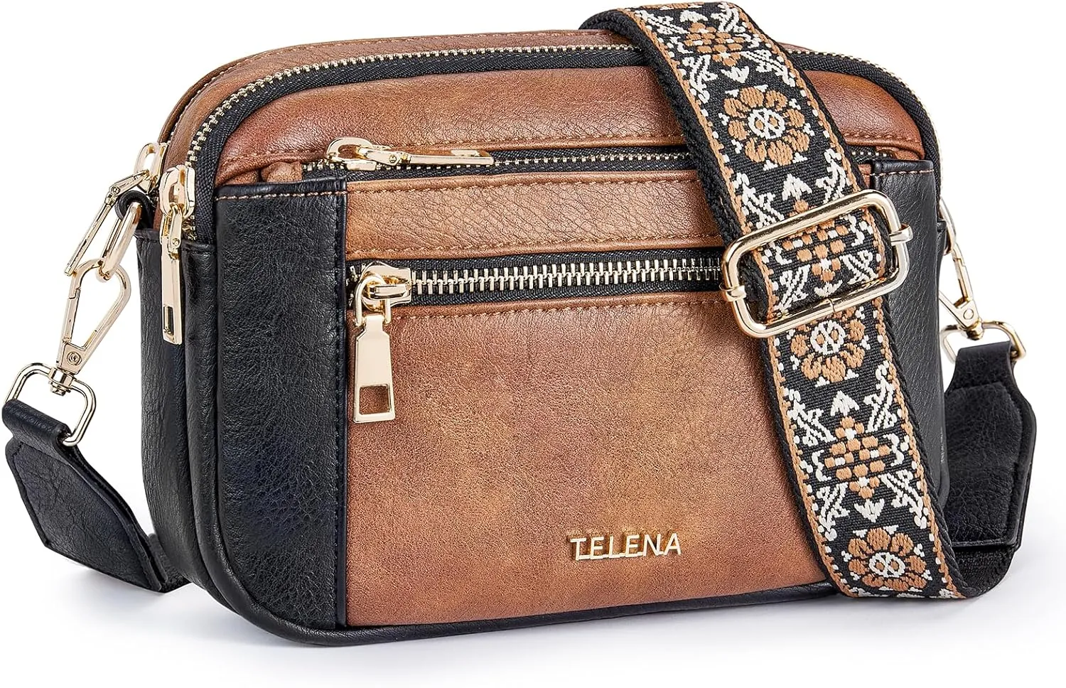 Telena Crossbody Purse for Women Small Crossbody Bags Trendy Vegan Leather with Adjustable Shoulder Strap
