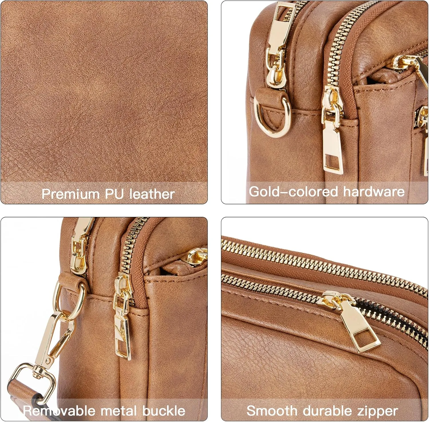 Telena Crossbody Purse for Women Small Crossbody Bags Trendy Vegan Leather with Adjustable Shoulder Strap