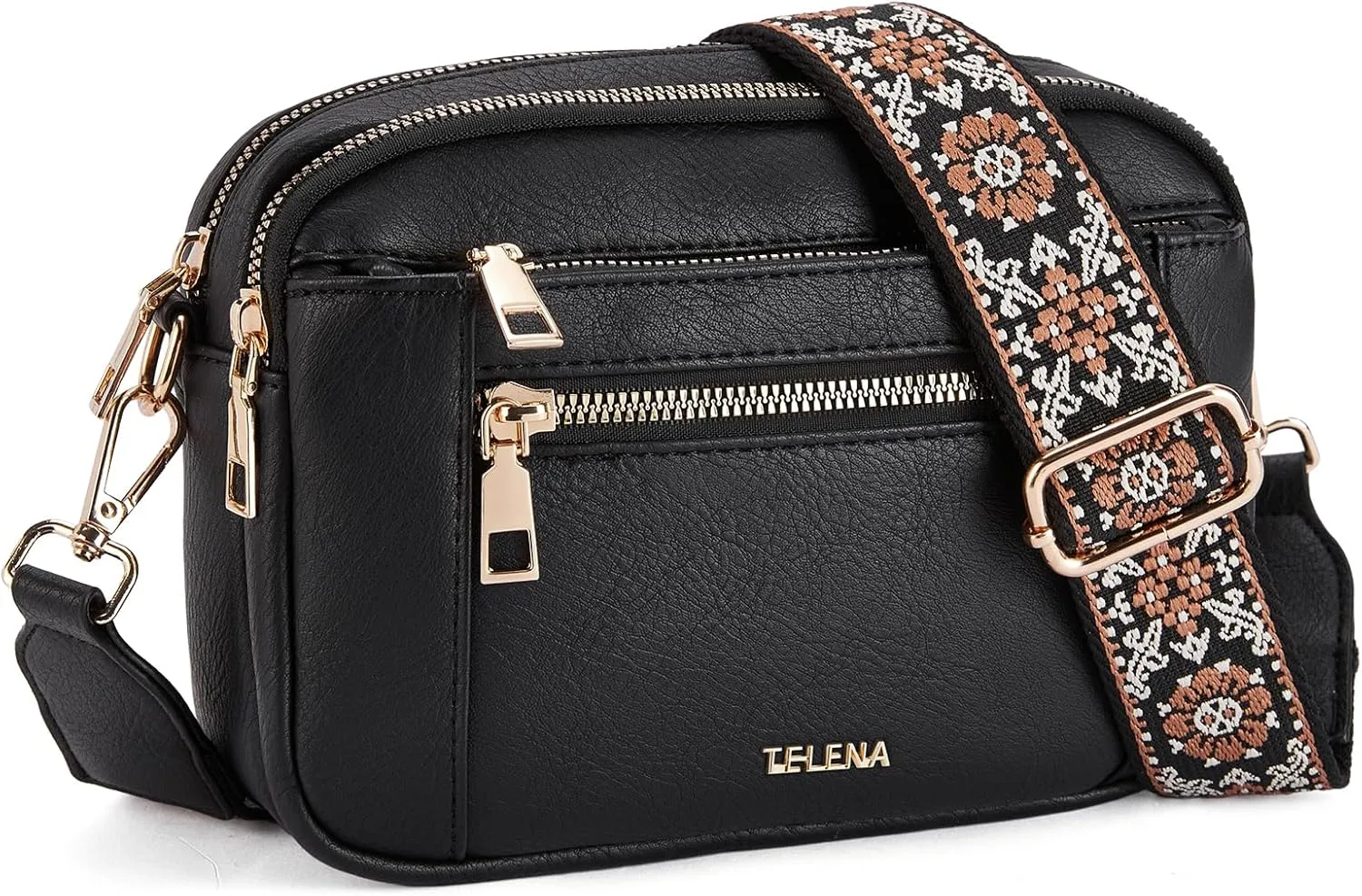 Telena Crossbody Purse for Women Small Crossbody Bags Trendy Vegan Leather with Adjustable Shoulder Strap