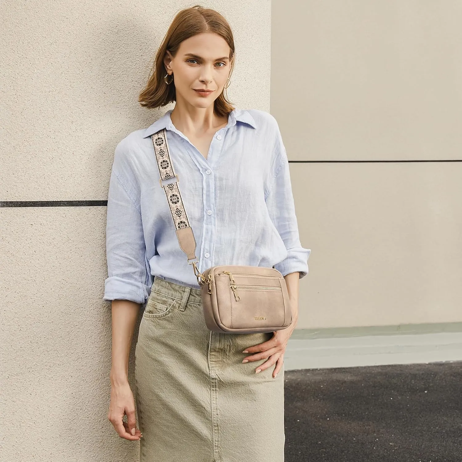 Telena Crossbody Purse for Women Small Crossbody Bags Trendy Vegan Leather with Adjustable Shoulder Strap