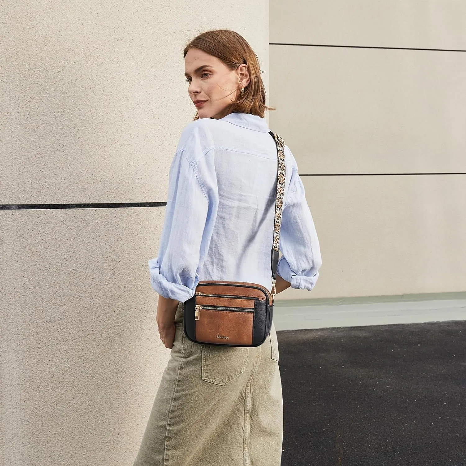 Telena Crossbody Purse for Women Small Crossbody Bags Trendy Vegan Leather with Adjustable Shoulder Strap